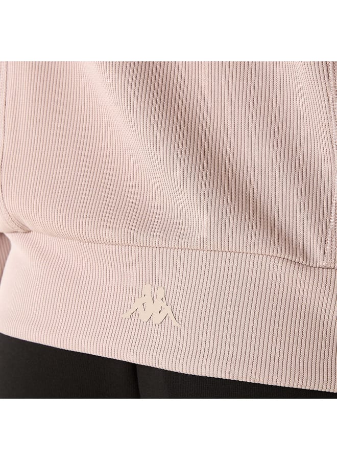 Kappa Kappa Ribbed Zip Through Jacket with Long Sleeves  - Image 4