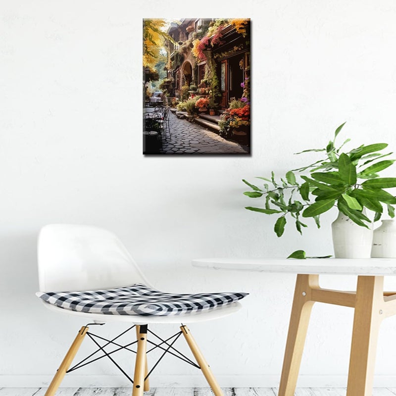 Tucocoo European Architecture Town Paint by Numbers for Adults Rome Scenery DIY Oil Painting Kits for Kids Green Leaves Paintings Pictures Arts Crafts for Home Wall Decor 16x20inch Frameless - Image 3