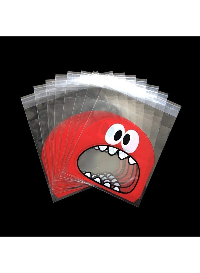 Chocozone Pack Of 100 Self Adhesive Guddy Bags Party Favor Bags Cookie Bags Chocolate Pouches Birthday Party Return Gift Bags (Red) - Image 2