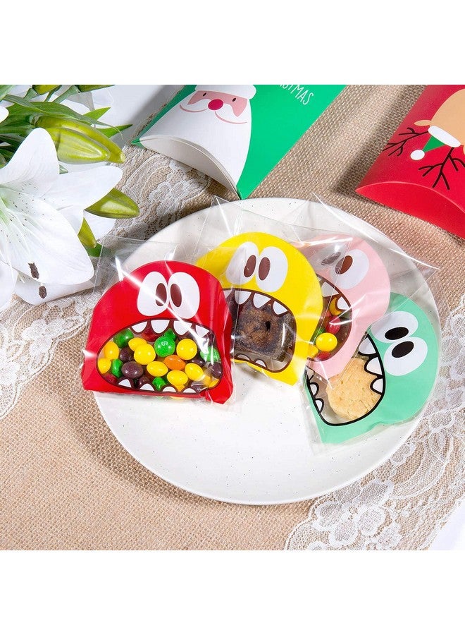 Chocozone Pack Of 100 Self Adhesive Guddy Bags Party Favor Bags Cookie Bags Chocolate Pouches Birthday Party Return Gift Bags (Red) - Image 4