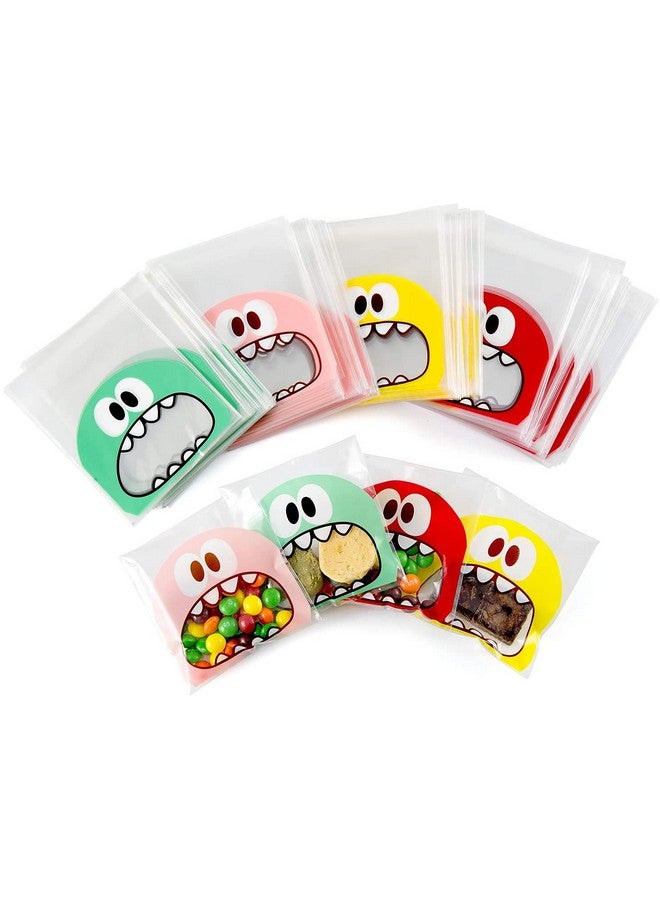 Chocozone Pack Of 100 Self Adhesive Guddy Bags Party Favor Bags Cookie Bags Chocolate Pouches Birthday Party Return Gift Bags (Red) - Image 5