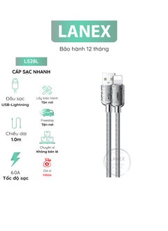 Lanex Ls28l Lightning 6.0a PVC Plastic Fast Charging Cable 1.0m Long - pzsku/Z283E81CDB160EB04B2FCZ/45/_/1739197908/140883ab-5e89-47f7-976d-5e4b01b5e7b8