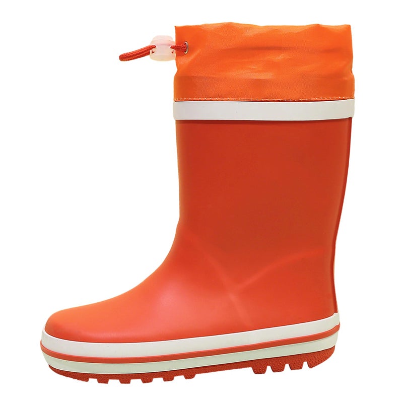 WTW Fleece Lined Todder Kids Rubber Rain Boots - Waterproof Warm Winter Outdoor Shoes for Girls Boys, Adjustable Drawstring, Non-Slip for Hiking and Adventures - Image 1