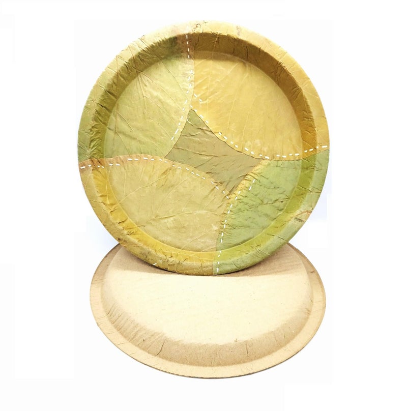 SENO Original Moduga Leaf Plate | Palash Meal Plate | Pattal Vistarakulu | Vistar |Dhakh Patti Plate| Patti Pattal | Natural Leaf Patri | 100% Recycle | Desi Patri | Size 12Inc (40 Plates) - Image 4