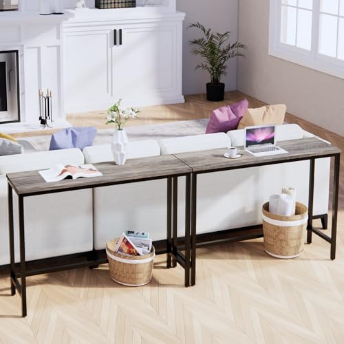 Timberer 394 Console Table Hallway Entrance Table Sofa Table Behind Couch for Living Room Entryway Easy Assembly Accent TableGrey - Image 3