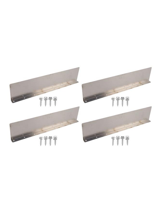 Thoraya - 4 Pack Rainwater Valley Gutter Aluminium Rainwater Diverter Splashing Guard with 32 Screws for Roof - Image 1