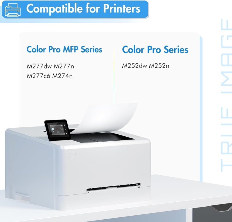 TRUE IMAGE Compatible Toner Cartridge Replacement for HP 201X CF400X 201A CF400A Color Laserjet Pro MFP M277dw M277c6 M252dw M252n M252 M277 M277n 277dw Ink Printer (Black, 2-Pack) - Image 2
