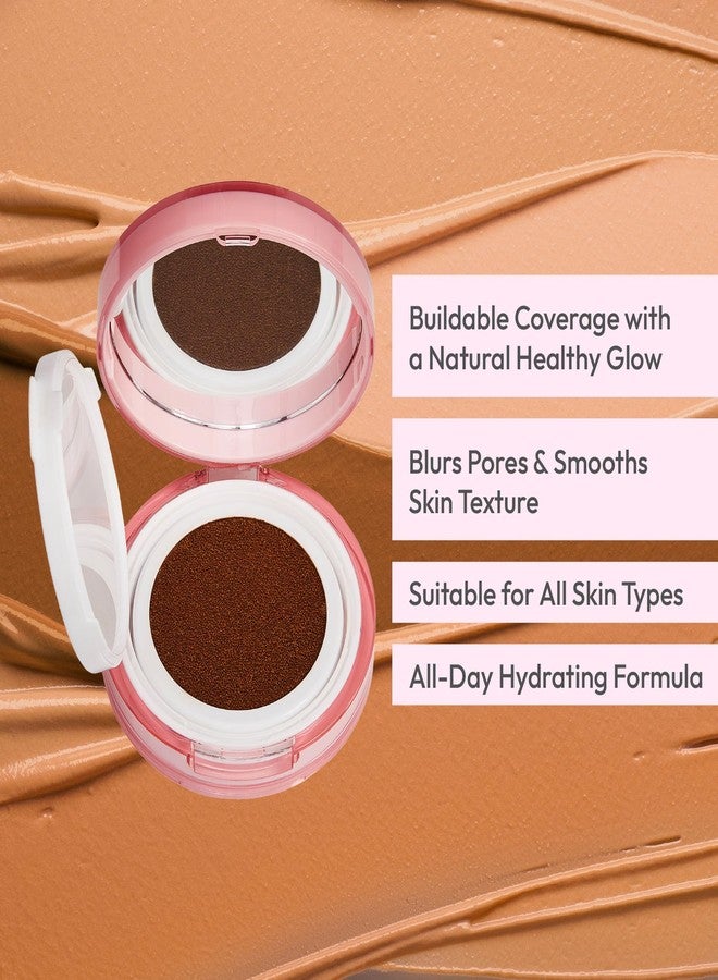 Ruby Kisses Cushion Foundation, Full Coverage Korean Makeup, Lightweight & Long Lasting, All Day Natural Glowy Finish for All Skin Types with Hyaluronic Acid & Bakuchiol (Chestnut, 0.52 Ounce) - Image 2