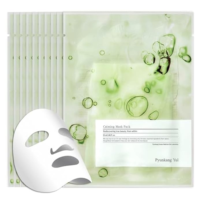 Pyunkang Yul PKY Ceramide Calming Mask Pack 10 PCS - Korean Face Mask Skin Care Products, Beauty Face Mask Containing Panthenol, Hyaluronic Acid, Tea Tree, Shea Butter, Squalene and Cica - Image 1