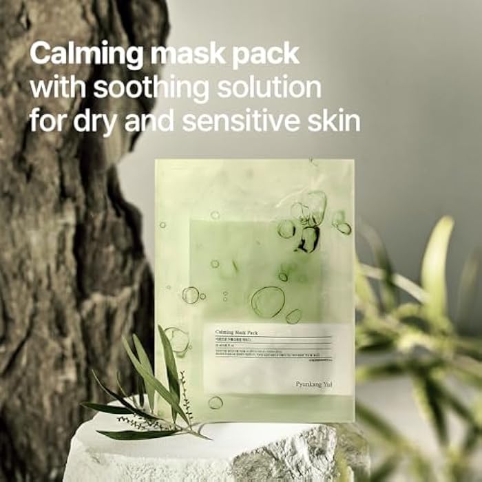 Pyunkang Yul PKY Ceramide Calming Mask Pack 10 PCS - Korean Face Mask Skin Care Products, Beauty Face Mask Containing Panthenol, Hyaluronic Acid, Tea Tree, Shea Butter, Squalene and Cica - Image 3
