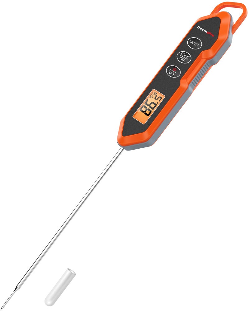 ThermoPro TP15H Waterproof Instant Read Food Thermometer for Cooking Digital Meat Thermometer Probe with Backlight Calibration Cooking Thermometer for Meat Liquids Candy BBQ Oven Turkey
