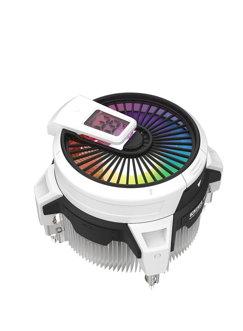Luckam W90 CPU Cooler, Temperature Displayed CPU Cooler for Small Size PC Case with Powerful 90mm ARGB Lighting Fan and 40mm High-Performance Heat Column Inside (W90 Intel Version) - Image 1