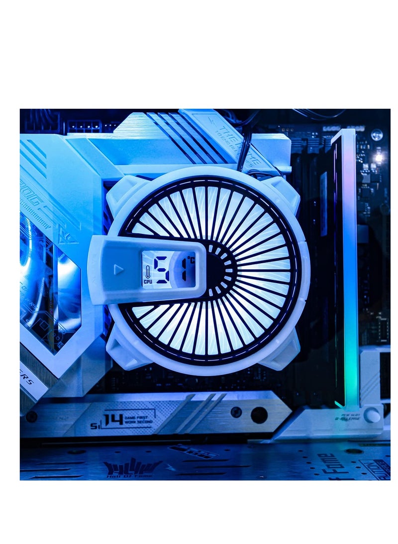 Luckam W90 CPU Cooler, Temperature Displayed CPU Cooler for Small Size PC Case with Powerful 90mm ARGB Lighting Fan and 40mm High-Performance Heat Column Inside (W90 Intel Version) - Image 4