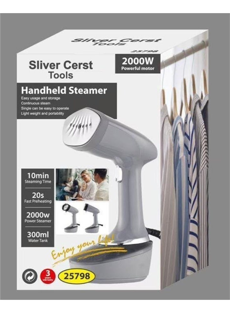 SILVER CREST Tools Handheld Garment Steamer 2000W, Portable Clothes Steamer with 300ml Water Tank, Model 25798 - Image 1