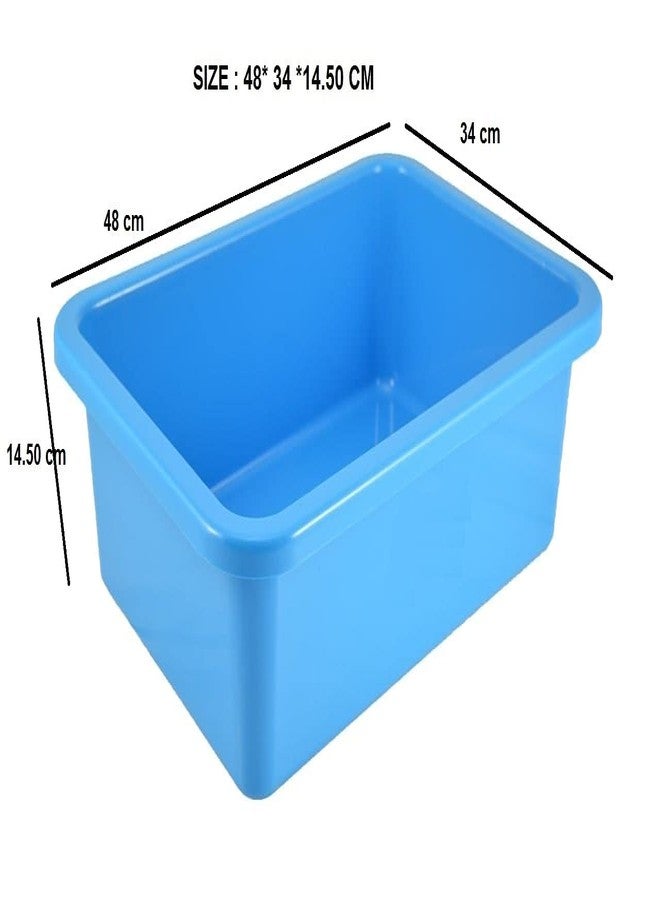 NETXE Unbreakable Multipurpose Plastic Organizer, Rectangle Shape, Water Tray, Plastic tubs for Kitchen Utensils (Random Color) (42 * 28 * 13 CM, 2) - Image 2