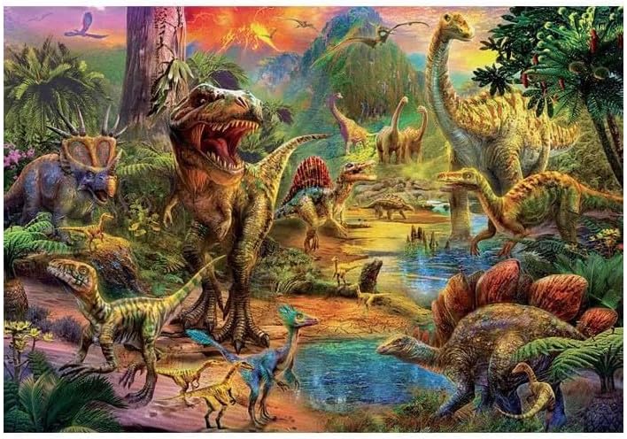 EDUCA - Dinosaur Land Puzzle 1000 Pieces. Dinosaur Puzzle for Young People and Adults from 14 years old. Puzzle 1000 Pieces Includes Glue Fixpuzzle (17655) - Image 2