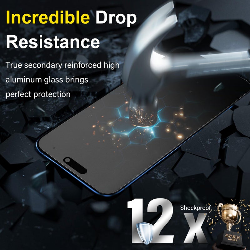 YWXTW 2 Pack for iPhone 17 Pro Matte Screen Protector 6.3 Inch + 1 Set Camera Lens Protector, [1S Pull-Out] Anti Glare Anti Fingerprint 17 Pro Glass Screen Protector, Bubble Free, Smooth as Silk - Image 4