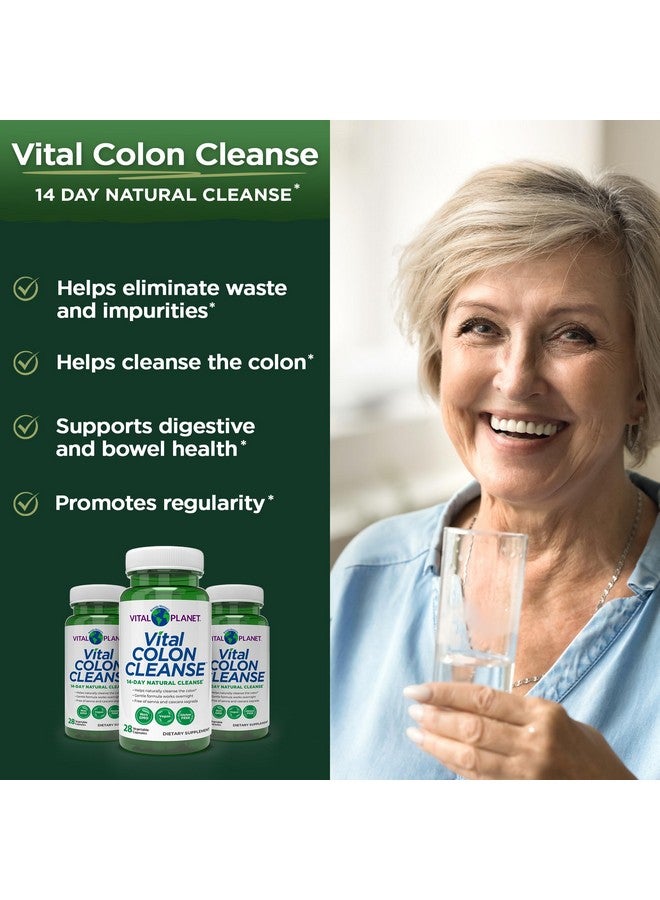 Vital Planet Vital Planet - Vital Colon Cleanse 14-Day Colon Cleanser and Detox with Magnesium Hydroxide, Slippery Elm, and Aloe for Digestive Health Support, Occasional Constipation, and Bloating 28 Capsules - Image 4