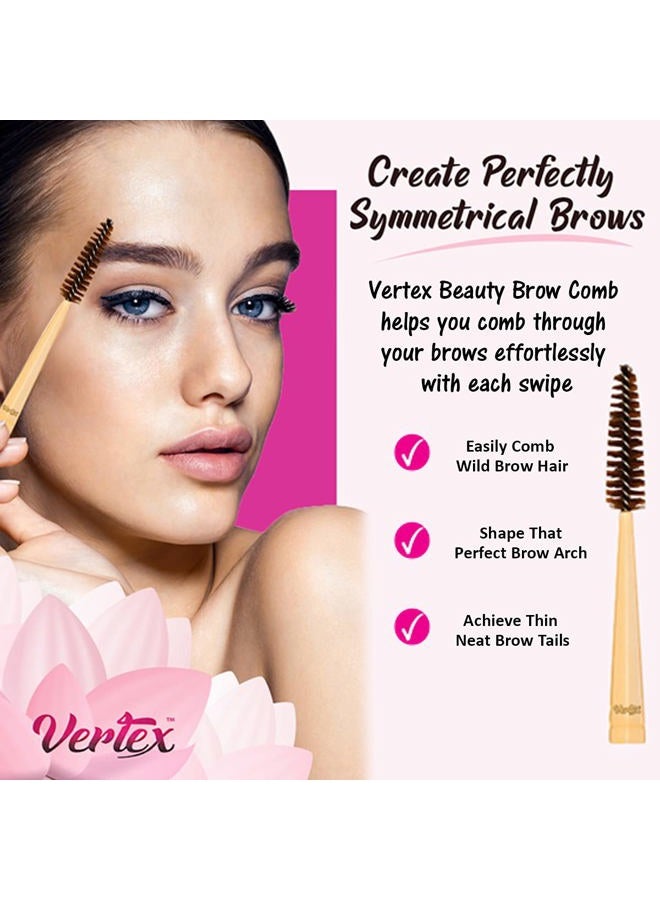VERTEX Eyebrow Brush Spoolie Comb - For Eyebrows Blending Brow Pomade | Small Angled Eyelash Brush For Longer Lashes - Image 2
