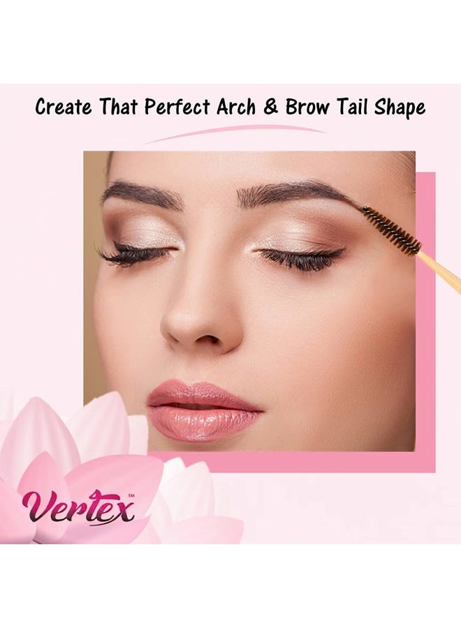 VERTEX Eyebrow Brush Spoolie Comb - For Eyebrows Blending Brow Pomade | Small Angled Eyelash Brush For Longer Lashes - Image 3