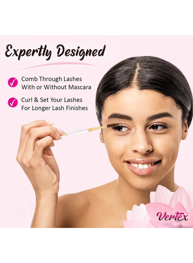 VERTEX Eyebrow Brush Spoolie Comb - For Eyebrows Blending Brow Pomade | Small Angled Eyelash Brush For Longer Lashes - Image 4