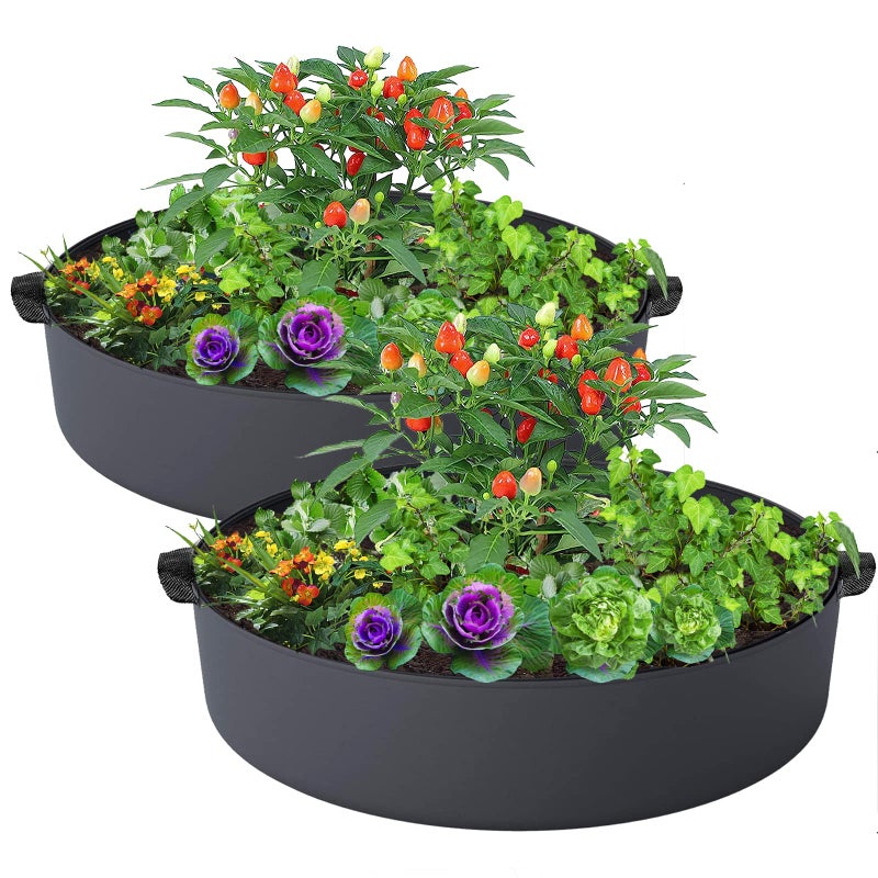 ZtohPyo 2-Pack 50 Gallon Plant Grow Bags, Large Fabric Raised Garden Bed with Handles,Durable Garden Beds Planters Aeration Gardening Container to Grow Vegetables for Outdoor Plants - Image 1