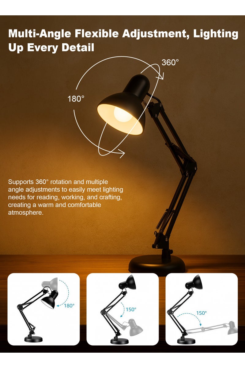 يو إل اتش واي سي مصباح مكتب معدني قابل للطي مع لمبة - Image 2