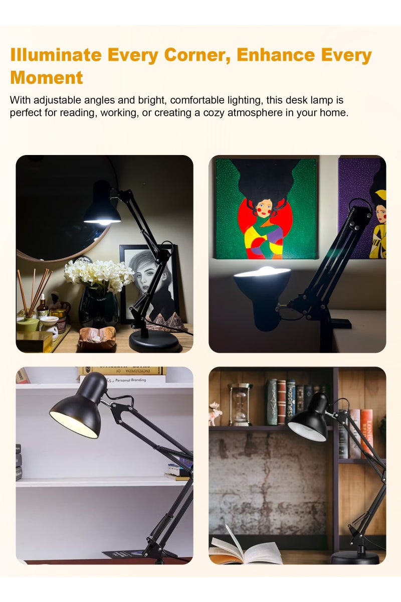 يو إل اتش واي سي مصباح مكتب معدني قابل للطي مع لمبة - Image 3