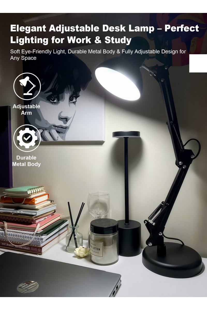 يو إل اتش واي سي مصباح مكتب معدني قابل للطي مع لمبة - Image 4