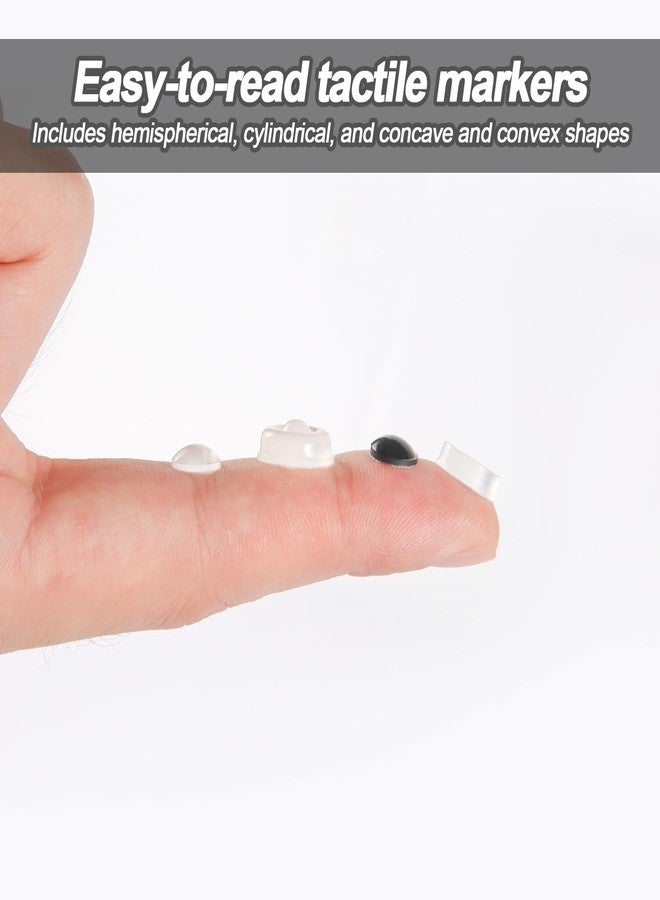 Gosknor 4 Sheets Braille Stickers for Visually Impaired, Silicone Bump Dot Stickers Sticky Raised Tactile Dots for Blind Low Vision Aid Products Visually Impaired Elderly (Clear & Black) - Image 4