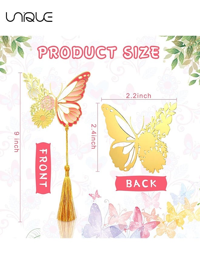 Unique - Metal Bookmarks for Women, 4Pcs Butterfly Bookmark with Tassel, Chinese Style Hollow Ancient Style Teacher's Day Bookmark, Exquisite Brass Creative Gift for Women Book Lovers Teacher - Image 1