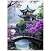 PICKFORU Plum Blossom Dreamscape Puzzles for Adults 1000 Pieces Vintage Flower Tree Scenery Puzzles Impossible Unique Lake Park Theme as Home Decor - Image 2