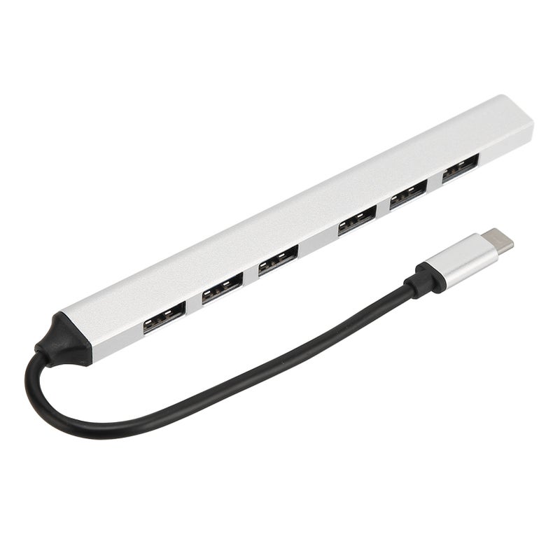 USB C 3.0 Hub Aluminium Alloy 7 Ports 5.0Gbps Type C Hub Expander for PC Laptop Notebook - Image 1