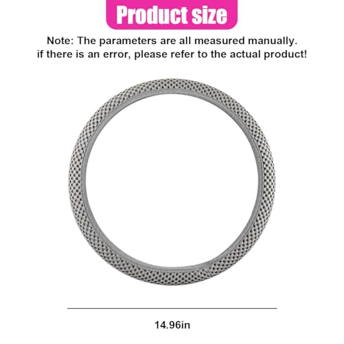 UHANBUT Elastic Stretch Steering Wheel Cover, Anti-Slip 15 inch Microfiber Odorless Breathable Ice Silk Car Steering Wheel Protector, Easy Carry, Warm in Winter & Cool in Summer (Grey) - Image 2