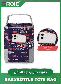 GROIC حقيبة تبريد حليب الثدي، حقائب تبريد زجاجات الأطفال، حقائب تبريد زجاجات معزولة للأم المرضعة أثناء السفر إلى الحضانة، حقيبة زجاجات الأطفال تناسب 4 زجاجات كبيرة سعة 8 أونصة  - Image 5