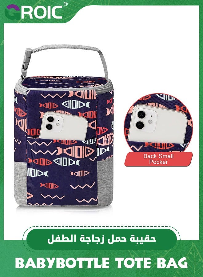 GROIC Breastmilk Cooler Bag, Baby Bottle Cooler Bags, Insulated Bottle Cooler Tote Bags for Nursing Mom Daycare Travel,Baby Bottle Bag Fits 4 Large 8oz Bottles - Image 5
