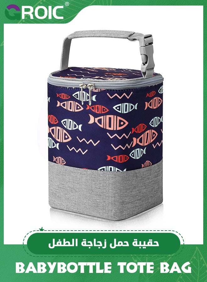 GROIC Breastmilk Cooler Bag, Baby Bottle Cooler Bags, Insulated Bottle Cooler Tote Bags for Nursing Mom Daycare Travel,Baby Bottle Bag Fits 4 Large 8oz Bottles - Image 1