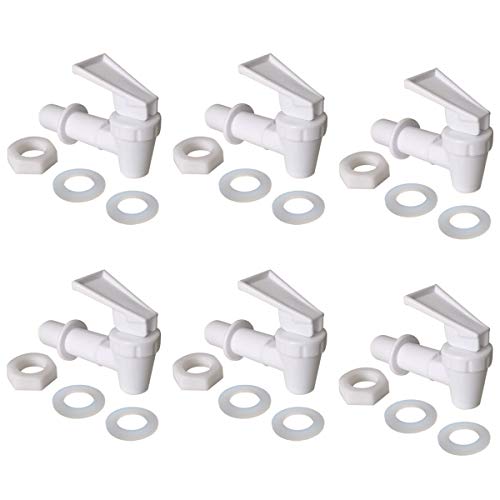 Qboyi Water Crock Water Tap - Water Bottle Jug Reusable Spigot Spout - Replacement Water Beverage Lever Pour Dispenser Valve - Water Dispenser Cooler Faucet.(Pack of 6 White) - Image 5