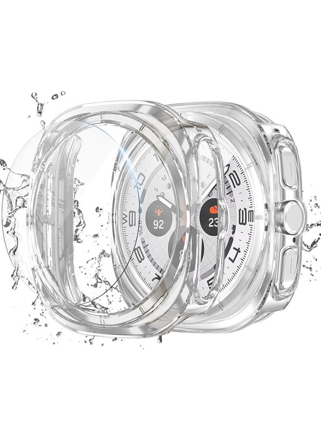 SJet Samsung Galaxy Watch 7 Ultra  Screen Protector Case 47mm, Hard PC Bumper Cover with Anti-Fog Tempered Glass Protective Screen Protector for Galaxy Watch 7 Accessories (Clear,47mm)  - Image 1
