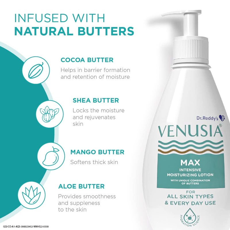 VENUSIA Dr Reddy Venusia Max Intensive Moisturizing Lotion Repairs Dry Skin Soft and Smooth Moisturized and Hydrated Skin for Up to 12 Hours 300gm - Image 4