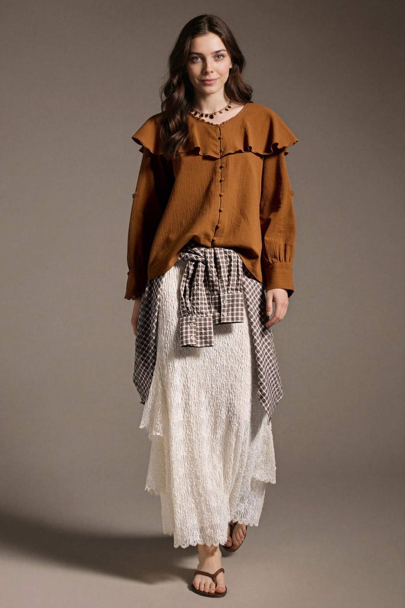 DeFacto Regular Fit Crinkle Fabric Long Sleeve Tunic - Image 2