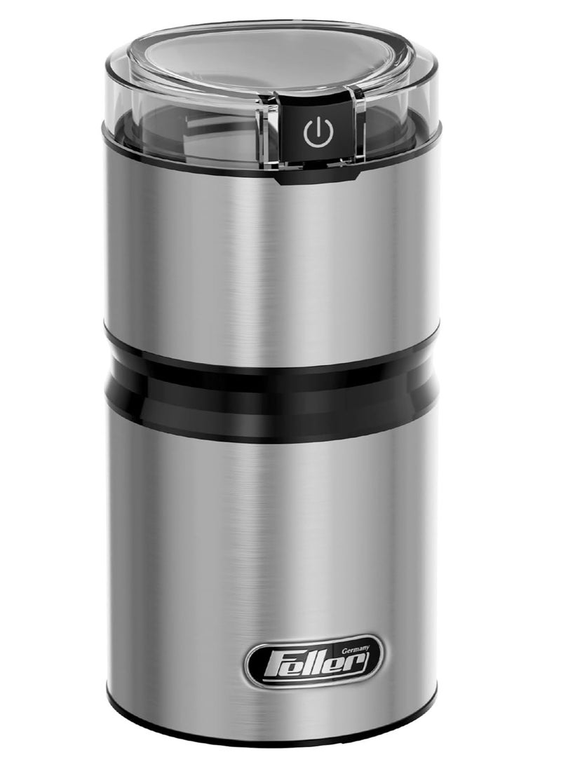 Feller Germany, Electric Coffee Grinder/Spice Grinder, 150W Power, Premium Titanium-Coated Blade, Safety Switch, Detachable Cup, BPA-Free, EG151, (Stainless Steel) - Image 1