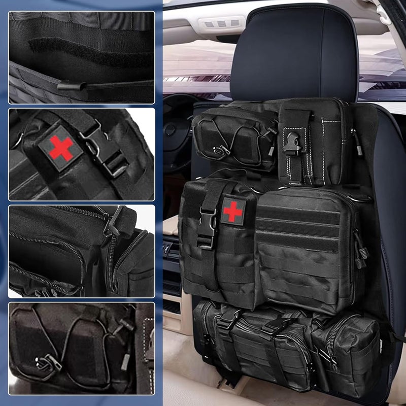 SWTHM Tactical Car Seat Organizer with 5 Detachable Bags - Waterproof 600D Oxford Vehicle Backrest Protector - Image 3