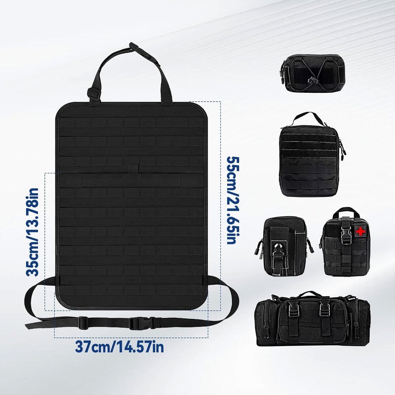 SWTHM Tactical Car Seat Organizer with 5 Detachable Bags - Waterproof 600D Oxford Vehicle Backrest Protector - Image 2