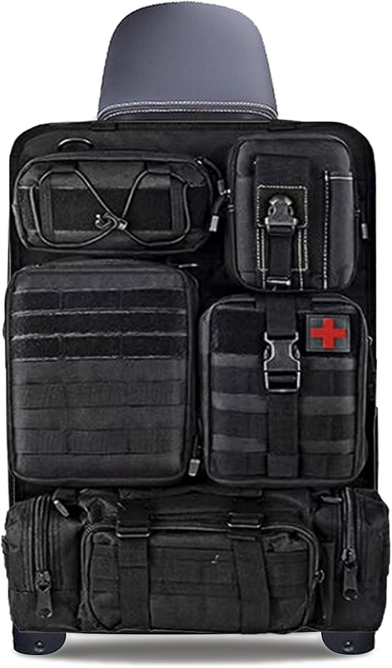 SWTHM Tactical Car Seat Organizer with 5 Detachable Bags - Waterproof 600D Oxford Vehicle Backrest Protector - Image 1