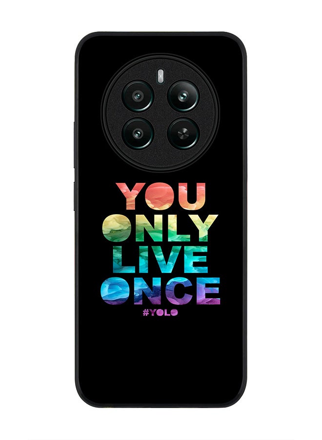 Stylizedd Rugged Black edge case for Realme 12 Plus 5G / Realme 12 4G, Slim fit Soft Case Flexible Rubber Edges Anti Drop TPU Gel Thin Cover -  YOLO - Image 1