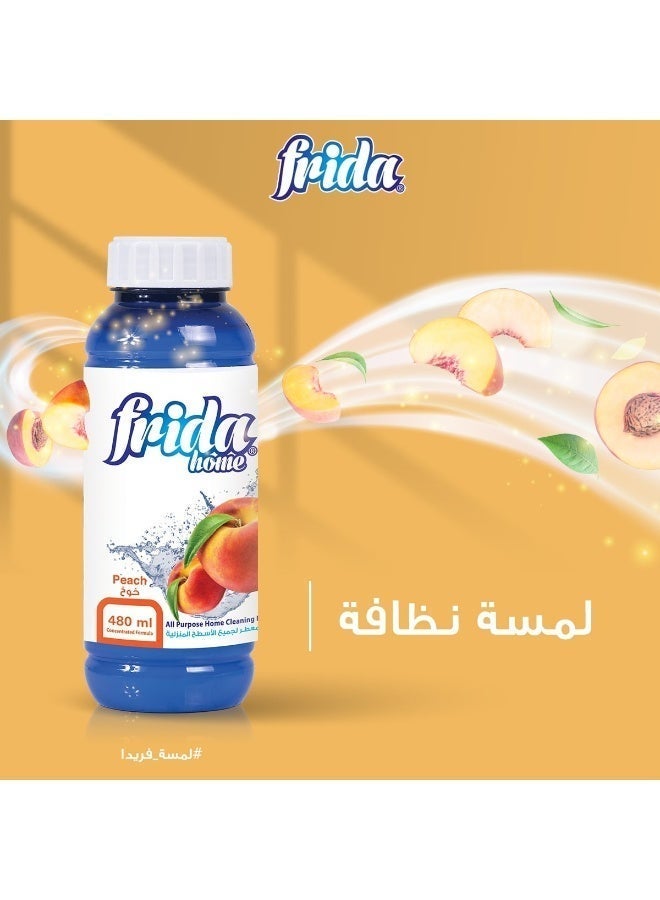 فريدا هوم منظف منزلي لجميع الأغراض برائحة الخوخ 480 مل: نظافة فائقة ورائحة منعشة تدوم طويلاً - Image 1
