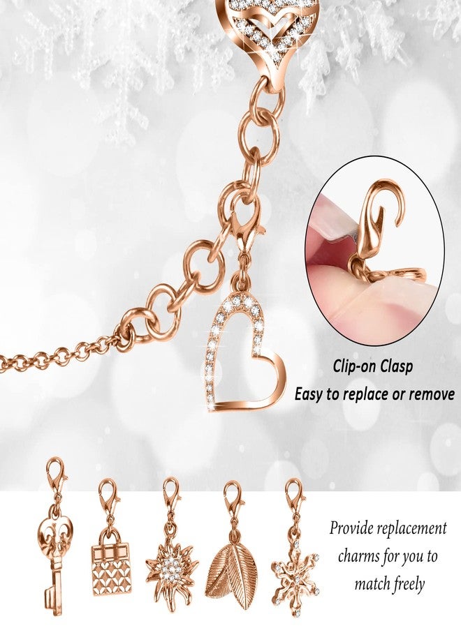 JOYOZY Band Compatible with Apple Watch 38mm 40mm 41mm 42mm 44mm 45mm 46mm, Bling Strap with Glitter Case Built-in Screen Protector, Interchangeable Charms Dressy Bracelet for Women (Rose Gold 40mm) - Image 2