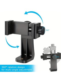 Generic Premium Smartphone Holder/Vertical And Horizontal Tripod Mount Adapter Rotatable Bracket With 1/4 Inch Screw/Adjustable Clip For IPhone, Android Cell Phone,  - Image 4