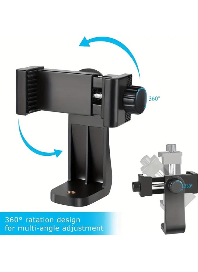Generic - Premium Smartphone Holder/Vertical And Horizontal Tripod Mount Adapter Rotatable Bracket With 1/4 Inch Screw/Adjustable Clip For IPhone, Android Cell Phone, - Image 1